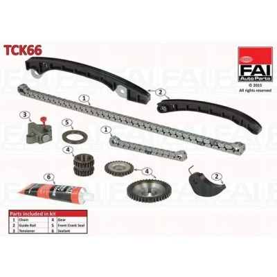 Bilde av FAI AutoParts TCK66 Registerkjedesett med tetning, tannhjul simplex, Kjede m/lite støy NISSAN: MICRA 3