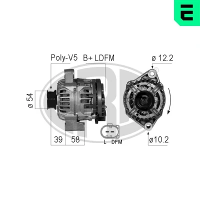 Bilde av ERA 210707A Dynamo 14V 85A SMART: City Coupe, Fortwo I Cabrio
