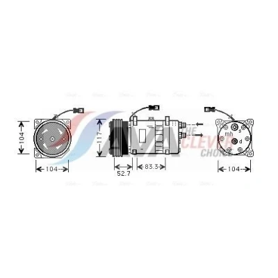 Bilde av PRASCO CNAK222 Kompressor SD7H15 R 134a