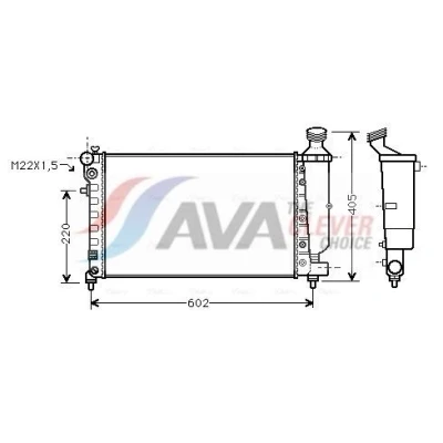Bilde av PRASCO PEA2216 Radiator Aluminium 532 322 23 Kjøleribber satt sammen mekanisk PEUGEOT: 106 II Hatchback