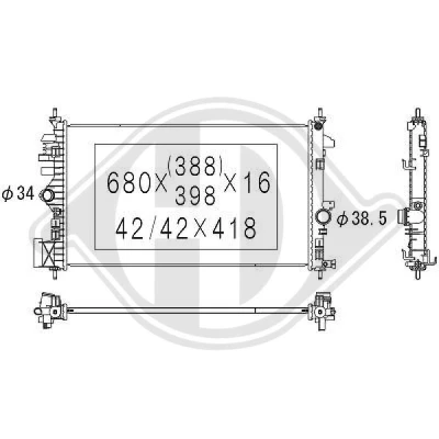 Bilde av DIEDERICHS DCM2686 Radiator 680 400 16 Climate OPEL: Insignia A Sports Tourer, Hatchback