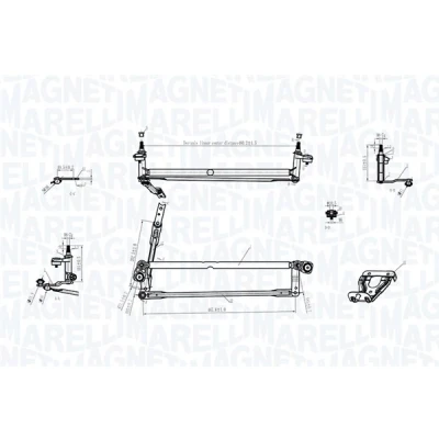 Bilde av MAGNETI MARELLI 085570177010 Vindusvisker Stangsystem for venstreratt foran VOLKSWAGEN: Golf 6, 5