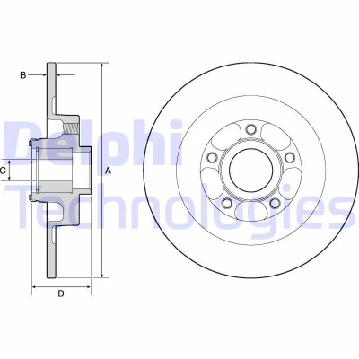 Bilde av DELPHI BG9138RS Bremseskiver 300 11 5 fullt ut oljet ubehandlet med hjullager, ABS senorring RENAULT: LAGUNA 3 Grandtour,
