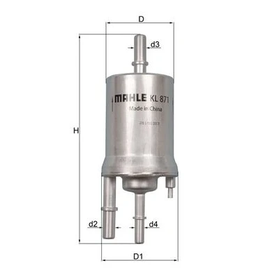 Bilde av MAHLE ORIGINAL KL 871 Drivstoffilter ledningsfilter 10 9,9 VOLKSWAGEN: Sharan II