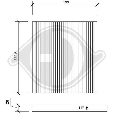 Bilde av DIEDERICHS DCI1102 Kupéfilter Karbonfilter 199 221 20 Climate TOYOTA: Avensis II Station Wagon, Corolla IX Hatchback, Wagon