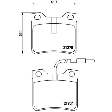 Bilde av BREMBO P 50 030 Bremseklosser inkl. slitasjevarselkontakt uten tilbehør MERCEDES BENZ: Vito Minibuss, V Klasse, Van