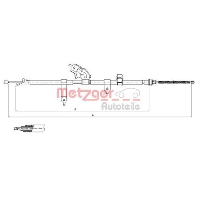 Bilde av METZGER 17.1080 Bremsekabel bakre venstre 1556/1320 COFLE TOYOTA: Yaris II Hatchback