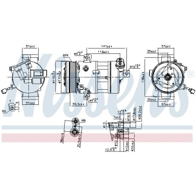 Bilde av NISSENS 890667 Kompressor 5SL12C 12 PAG 46 R 134a FIAT: BRAVO 2