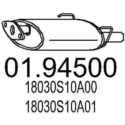 Bilde av MTS 01.94500 Sluttlyddemper 600 HONDA: CR V 1