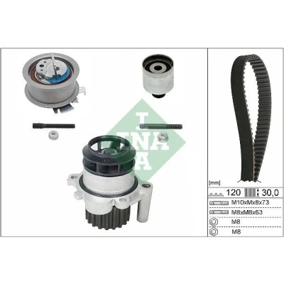 Bilde av INA 530 0201 30 vannpumpe + Registerreimsett med VOLKSWAGEN: Polo IV Hatchback, AUDI: A2