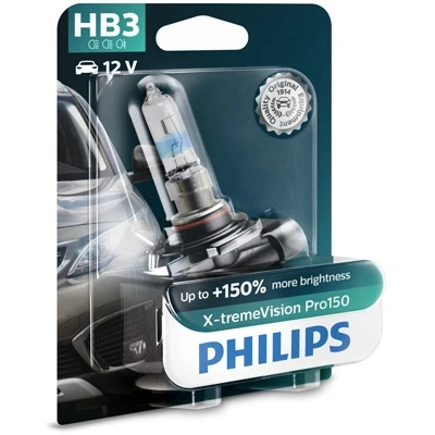 Bilde av Halogenlampe PHILIPS X tremeVision Pro150 HB3 P20d, passer mange bilmodeller, 000 9947 274, 1 382 495, 63 12 XR812420, YY045