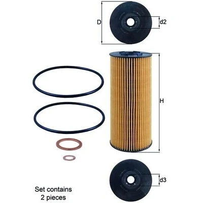Bilde av MAHLE ORIGINAL OX 137D1/S Oljefilter Filterinnsats MERCEDES BENZ: NG