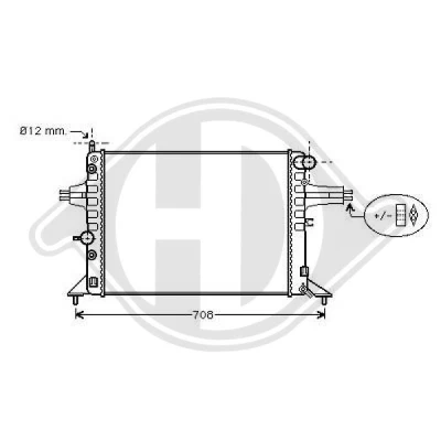 Bilde av DIEDERICHS DCM2633 Radiator 540 378 23 Climate OPEL: Zafira A, Astra F CC, G Sedan