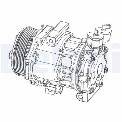 Bilde av DELPHI CS20351 Kompressor 7v16 PAG 46 med kompressorlje FORD: Transit Mk6 Minibuss