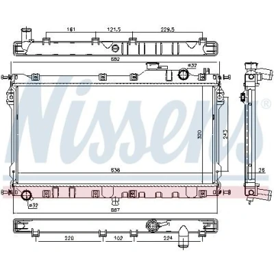 Bilde av NISSENS 68559 Radiator Aluminium 320 646 26 Kjøleribber loddet MAZDA: MX 5 I