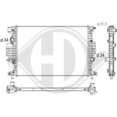 Bilde av DIEDERICHS DCM3933 Radiator Aluminium 670 450 26 Kjøleribber loddet