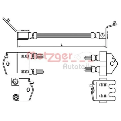 Bilde av METZGER 4112539 Bremseslange 423 FORD: Transit Connect Mk1 Van, Tourneo