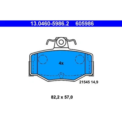 Bilde av ATE 13.0460 5986.2 Bremseklosser ekskl. slitasjevarselkontakt NISSAN: Almera II Hatchback, Primera Hatchback