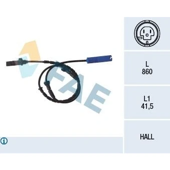 Bilde av FAE 78046 ABS Sensor bakaksel Hall prinsipp 2 860 BMW: 5 Sedan