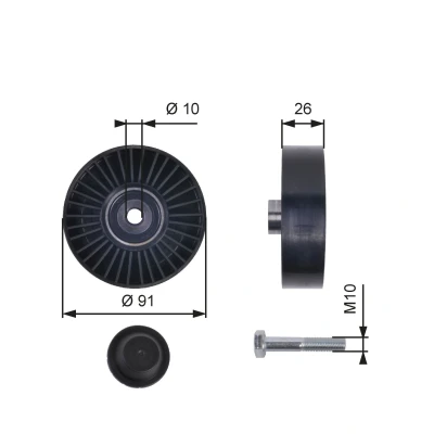 Bilde av GATES FleetRunner Micro V Kit T36001 Styrerulle ALFA ROMEO: GTV