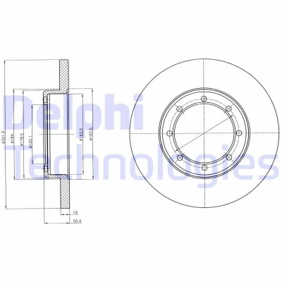 Bilde av DELPHI BG4344 Bremseskiver 302 18 8 fullt ut oljet ubehandlet uten hjullager, ABS sensorring RENAULT: MASTER 3 Kasten,