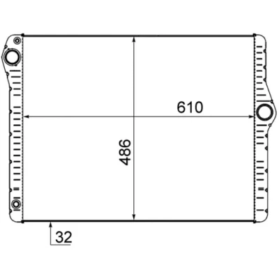 Bilde av MAHLE ORIGINAL CR 1585 000S Radiator 607, 610 486, 492 32 Kjøleribber loddet BMW: 5 Touring, Sedan
