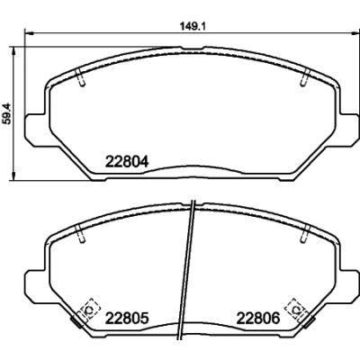 Bilde av HELLA 8DB 355 037 881 Bremseklosser med akustisk slitasjevarsel KIA: Proceed, Ceed III Sportswagon, HYUNDAI: i30 Hatchback