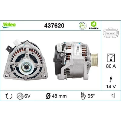 Bilde av VALEO 437620 Dynamo 14V 80A FORD: Focus Mk1 Stasjonsvogn, Hatchback