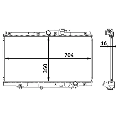 Bilde av MAHLE ORIGINAL CR 202 000S Radiator 350 704 16 Kjøleribber loddet