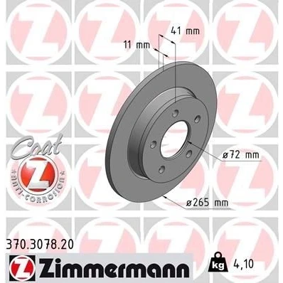 Bilde av ZIMMERMANN COAT Z 370.3078.20 Bremseskiver 265 11 5/5 5 114 fullt ut belagt MAZDA: 3 Hatchback, Sedan