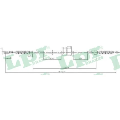 Bilde av LPR C0062B Bremsekabel 1676/1503 Skivebrems AUDI: A6 C4 Avant, 200 C3 Sedan, 100 Avant