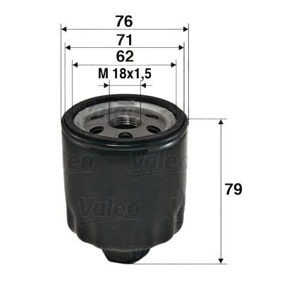 Bilde av VALEO 586072 Oljefilter M18x1.5 Påskruingsfilter OPEL: Astra G CC, F Caravan, Sedan