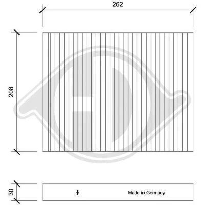 Bilde av DIEDERICHS DCI0221 Kupéfilter pollenfilter 262 208 30 Climate HYUNDAI: SANTA FE 2
