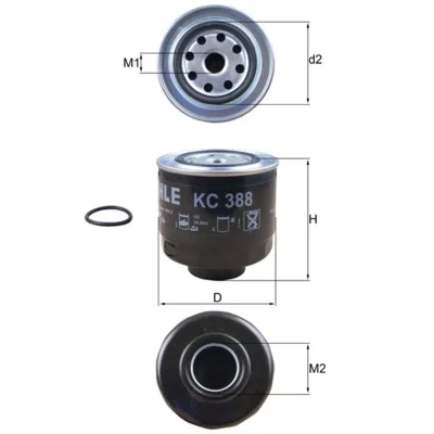 Bilde av MAHLE ORIGINAL KC 388D Drivstoffilter Påskruingsfilter MITSUBISHI: L200 / Triton IV Pick up