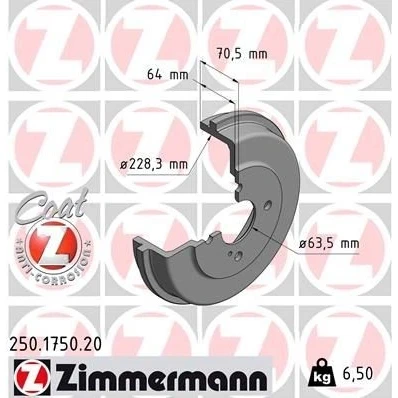 Bilde av ZIMMERMANN COAT Z 250.1750.20 Bremsetrommel 271