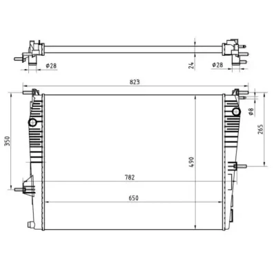 Bilde av VALEO 735184 Radiator Aluminium 652 489 18 uten kjølemiddelregulator Kjøleribber satt sammen mekanisk