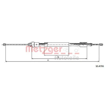 Bilde av METZGER 10.4706 Bremsekabel høyre bak 1818/1480 COFLE PEUGEOT: Partner I Combispace