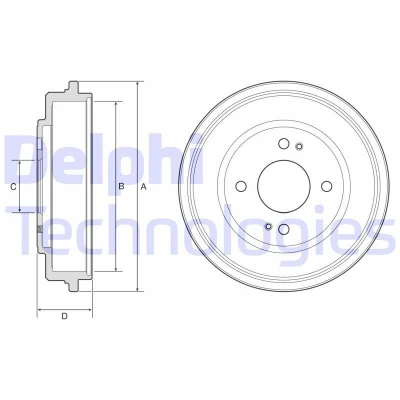 Bilde av DELPHI BF606 Bremsetrommel uten ABS sensorring, hjullager, lager 246