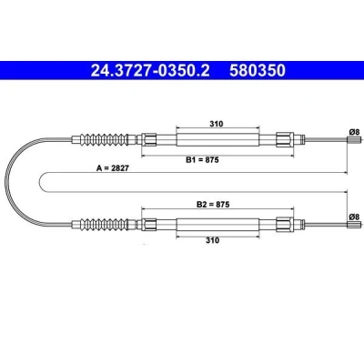 Bilde av ATE 24.3727 0350.2 Bremsekabel 2827