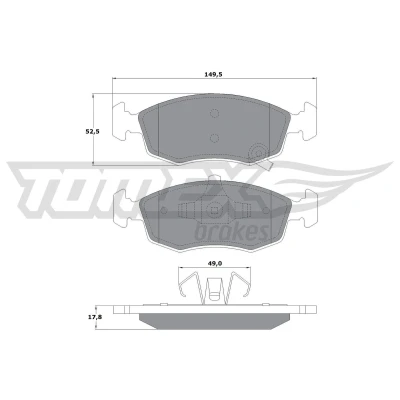 Bilde av TOMEX brakes TX 16 90 Bremseklosser framaksel med akustisk slitasjevarsel FIAT: 500 Hatchback, Panda III Hatchback