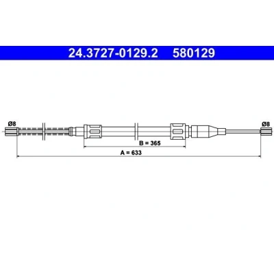 Bilde av ATE 24.3727 0129.2 Bremsekabel 633