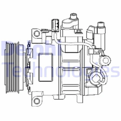 Bilde av DELPHI CS20474 Kompressor 6SEU14 PAG 46 med kompressorlje AUDI: A6 C6 Allroad, Sedan, A4 B7 Sedan