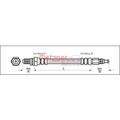 Bilde av METZGER 4114804 Bremseslange 478 M10 x 1