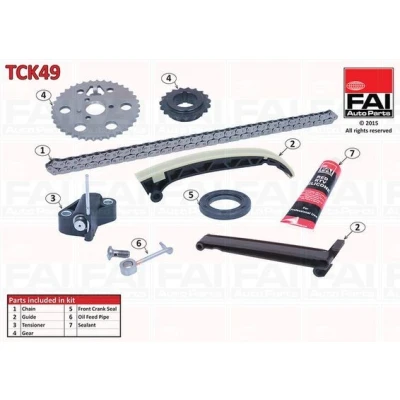 Bilde av FAI AutoParts TCK49 Registerkjedesett med tetning, tannhjul simplex, Boltkjede SMART: Fortwo II Cabrio