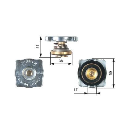 Bilde av GATES RC130 Skrulokk radiator 59 0,5