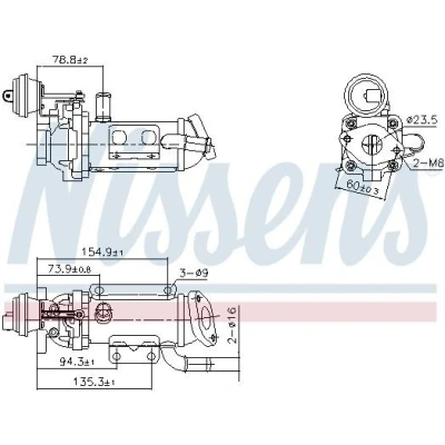 Bilde av NISSENS 989289 EGR kjøler med undertrykk bypass OPEL: Vivaro A Combi, RENAULT: ESPACE 4
