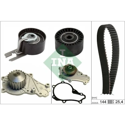 Bilde av INA 530 0615 30 vannpumpe + Registerreimsett med MAZDA: 2 Hatchback