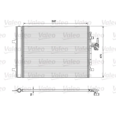 Bilde av VALEO 814318 Kondensator med tørker Aluminium 470 R 134a VOLVO: V70 3, V40 Hatchback, LAND ROVER: Range Rover Evoque