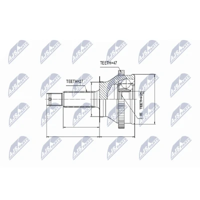 Bilde av Leddsett, drivaksel, Hjulside, hyundai santa fé i, sonata iv, trajet, kia magentis 49501 3A210, 49507 38E00, 49508 38E00