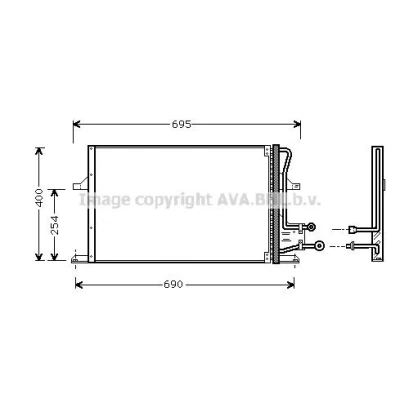 Bilde av PRASCO DWA2069 Radiator Aluminium 480 418 16 Kjøleribber loddet